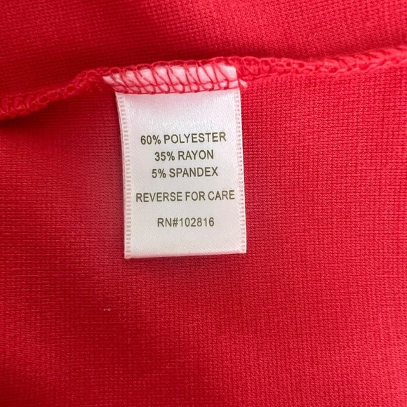 Garnet Hill Womens Knit Dress Size Small Coral Short Sleeve Bow Open Back Casual - Picture 8 of 8